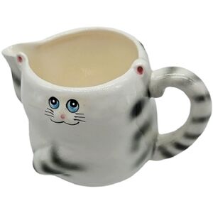☕️ LEFTON vintage ceramic fatty cat creamer original sticker